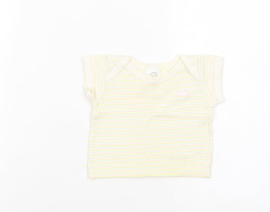 Boots Baby Multicoloured Striped Cotton Basic T-Shirt Size 3-6 Months Crew Neck Pullover