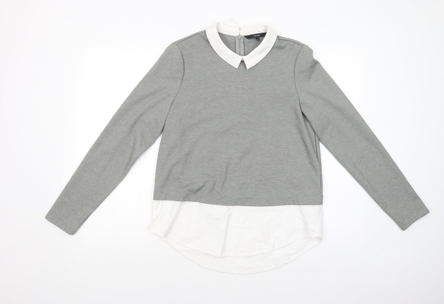 VERO MODA Womens Grey  Polyester Basic Blouse Size M Collared