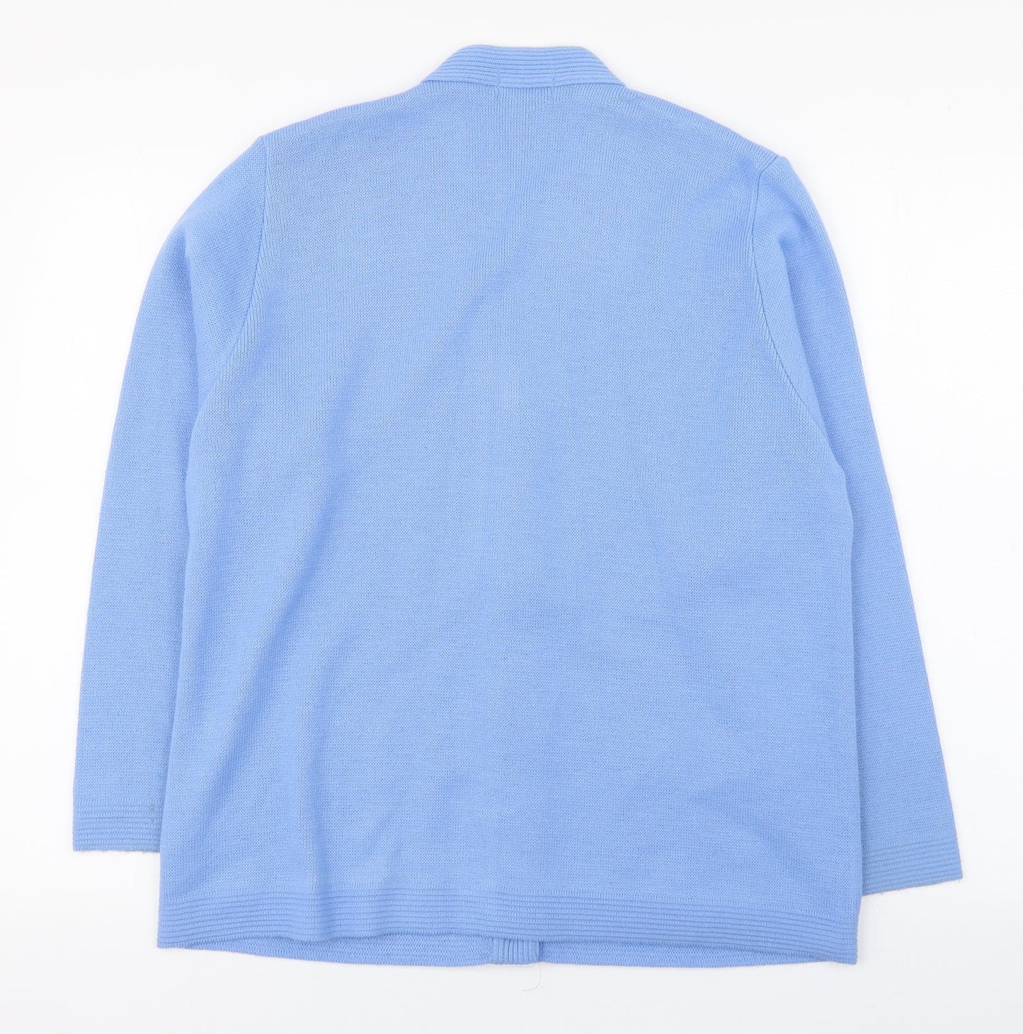 Care Womens Blue V-Neck  Acrylic Cardigan Jumper Size L