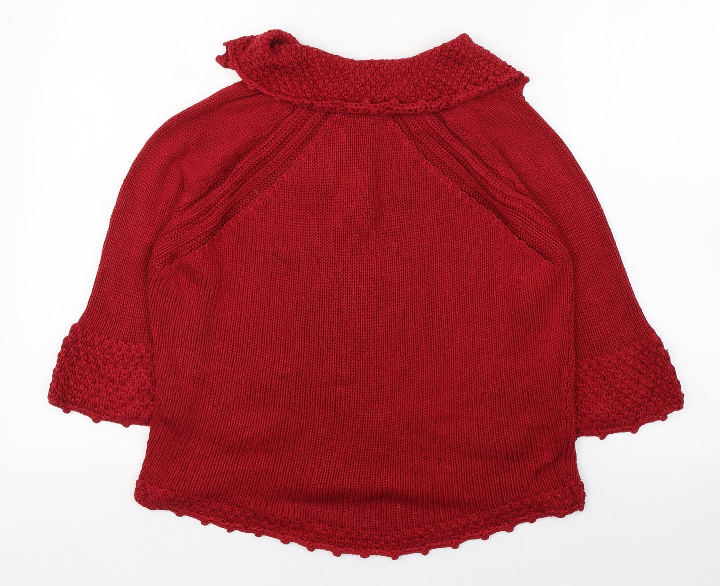 Per Una Womens Red Collared  Acrylic Full Zip Jumper Size M