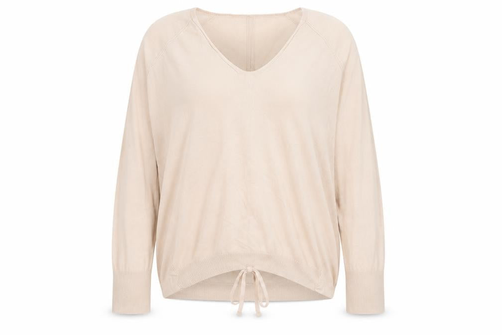 Marks & Spencer Womens Beige V-Neck  Cotton Pullover Jumper Size 12