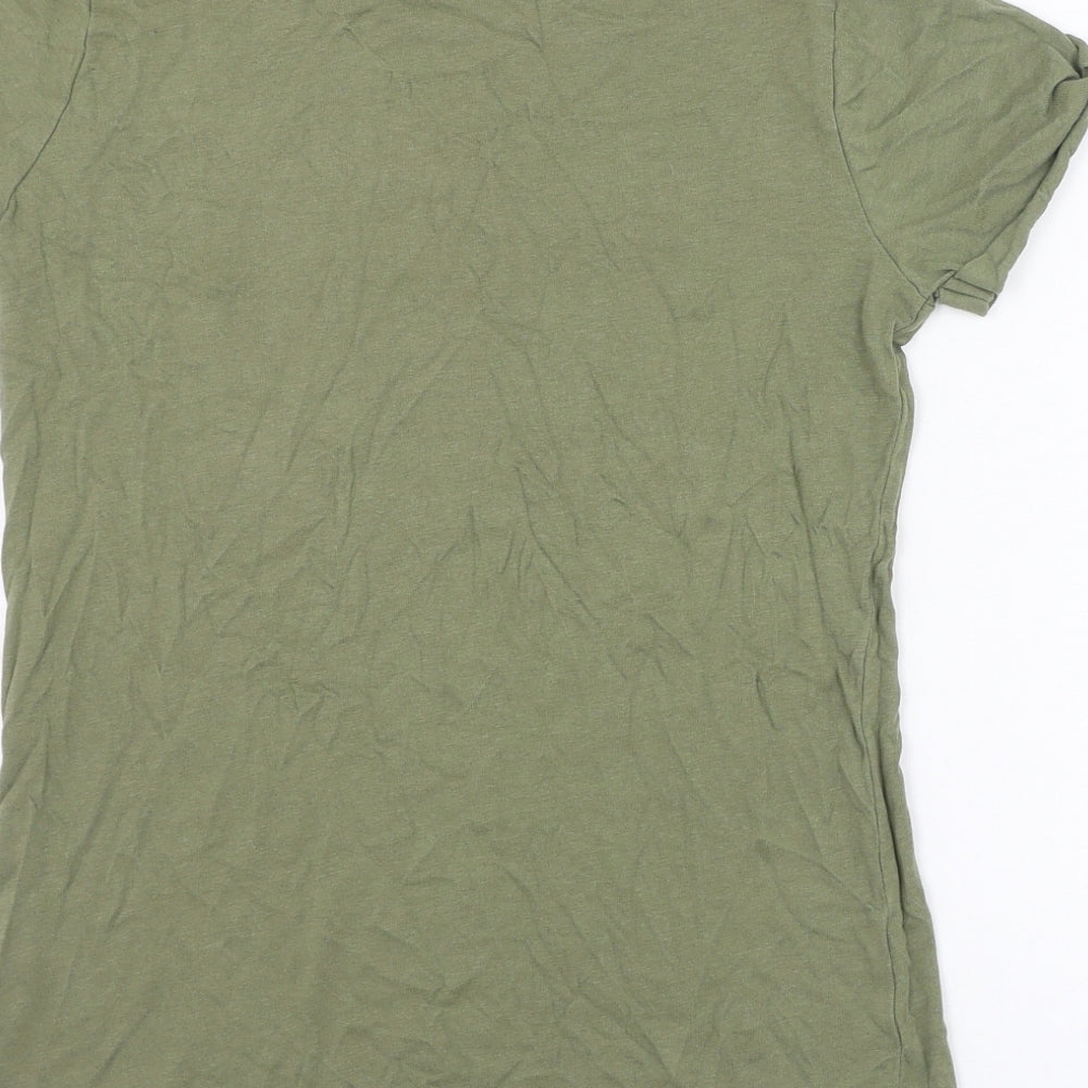 Primark Girls Green  Cotton Basic T-Shirt Size 10-11 Years Round Neck Pullover - L'amour