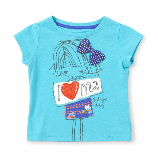 Next Baby Blue  Cotton Pullover T-Shirt Size 6-9 Months Crew Neck Pullover - I Love Me