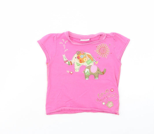 NEXT Baby Pink  Cotton Pullover T-Shirt Size 9-12 Months Crew Neck Pullover
