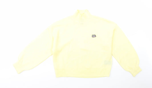 H&M Womens Yellow High Neck  Acrylic Pullover Jumper Size XS   - NYC
