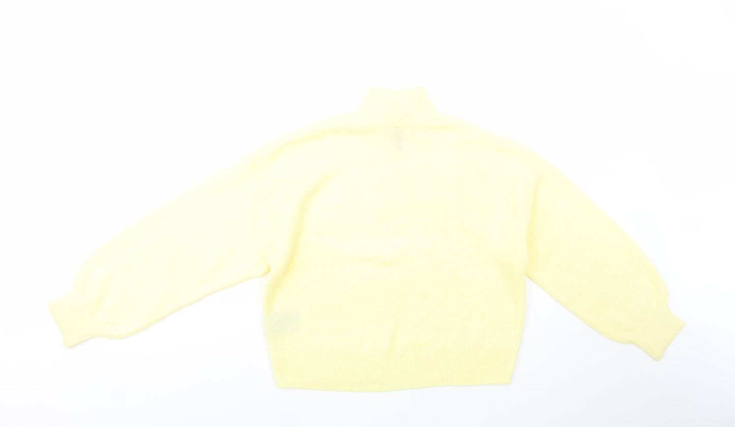 H&M Womens Yellow High Neck  Acrylic Pullover Jumper Size XS   - NYC