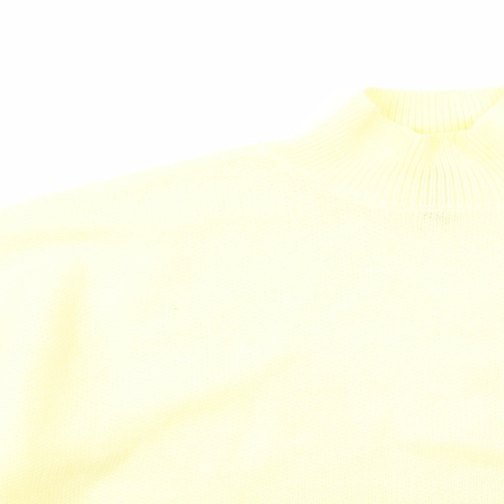 H&M Womens Yellow High Neck  Acrylic Pullover Jumper Size XS   - NYC