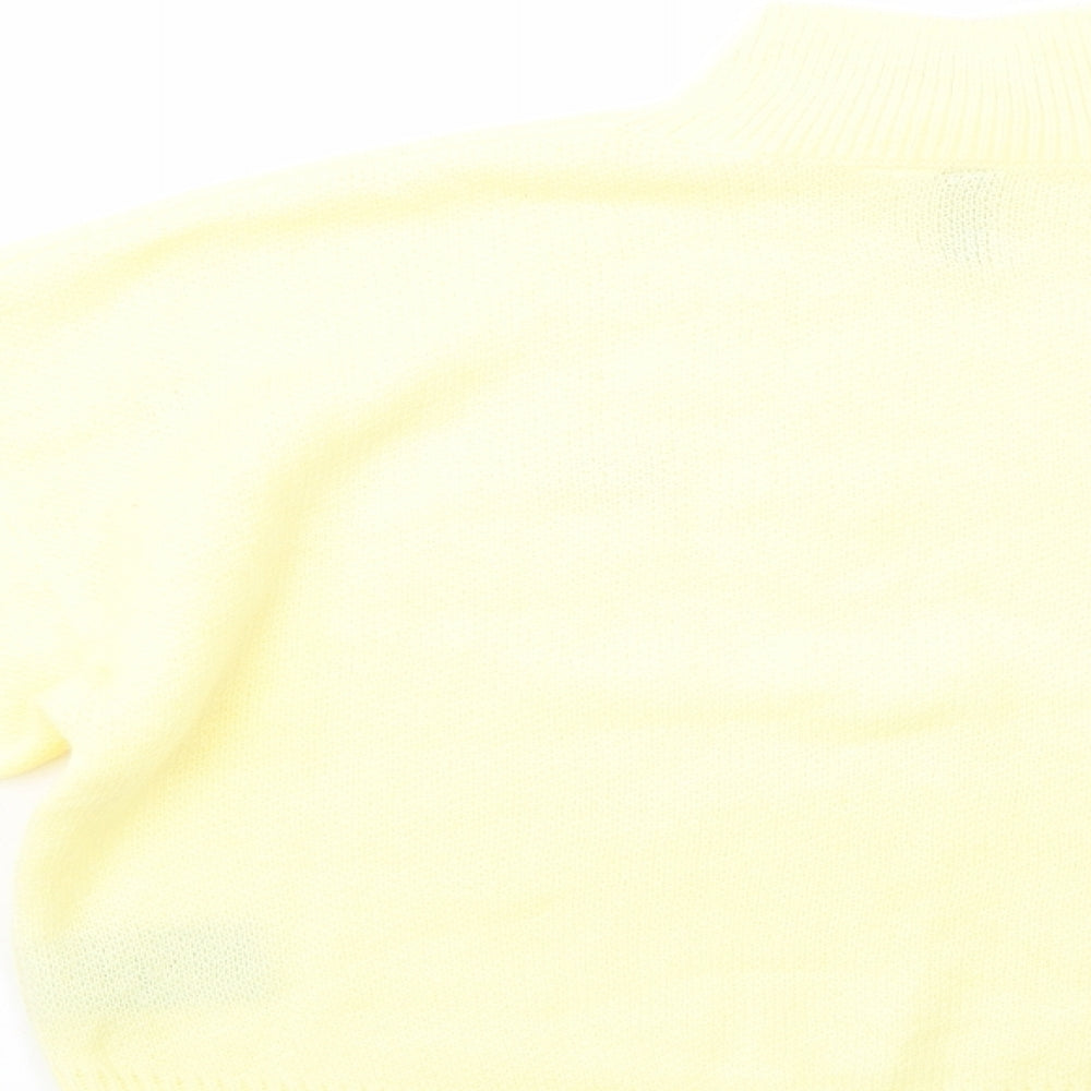 H&M Womens Yellow High Neck  Acrylic Pullover Jumper Size XS   - NYC