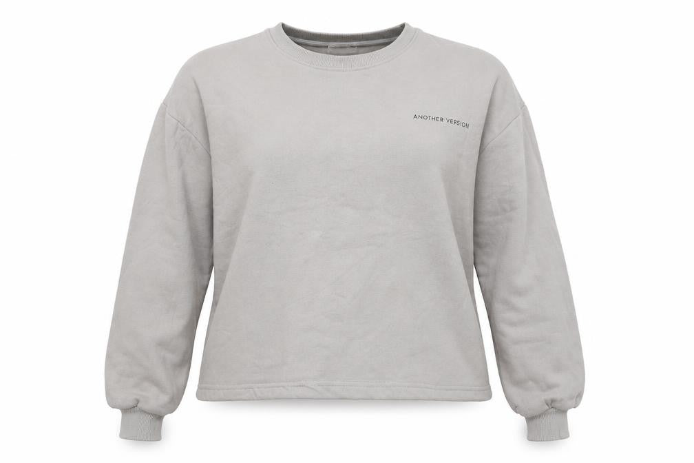 Another Version Womens Grey  Cotton Pullover Sweatshirt Size L  Pullover