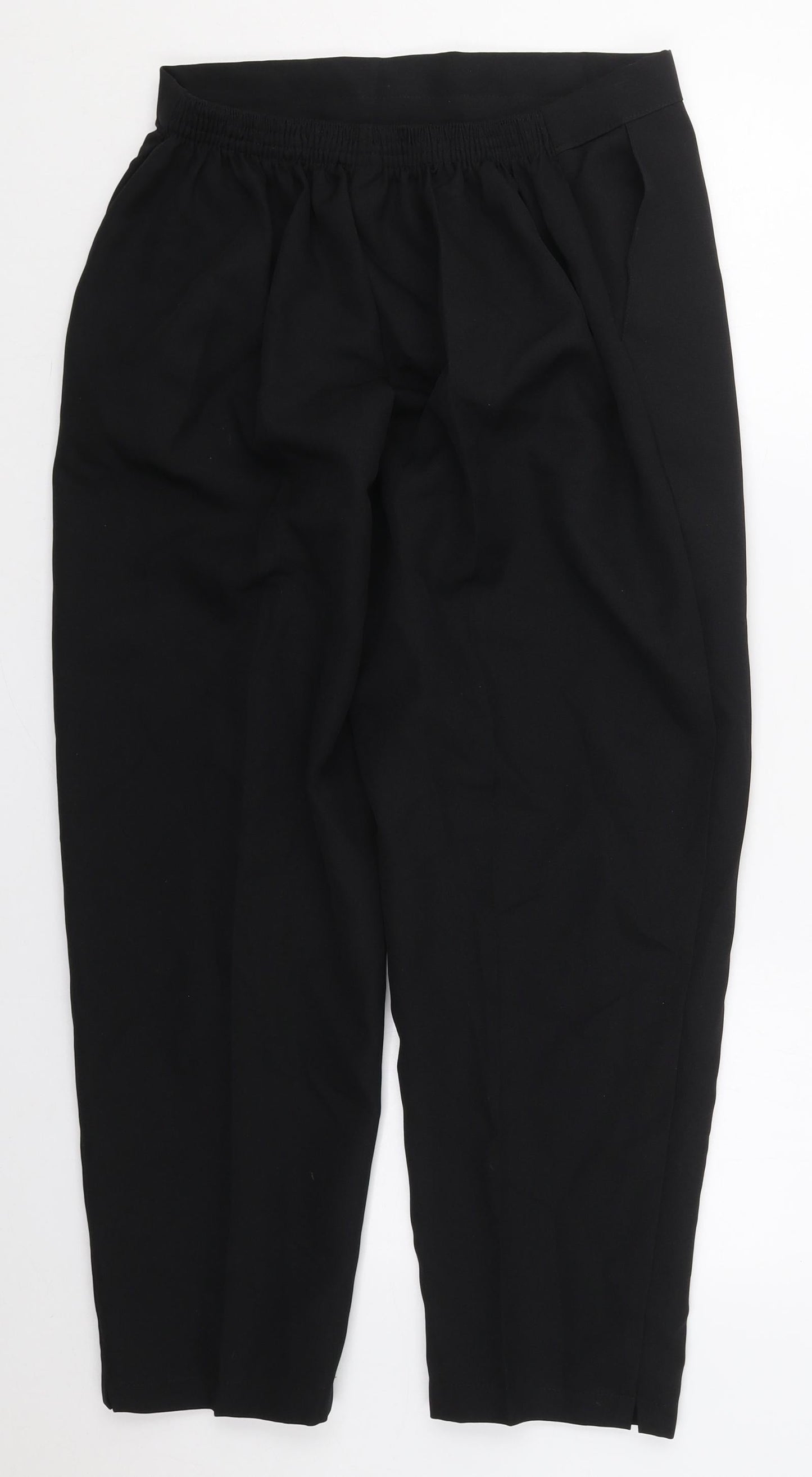 Preworn Womens Black  Polyester Trousers  Size 30 in L25 in Regular