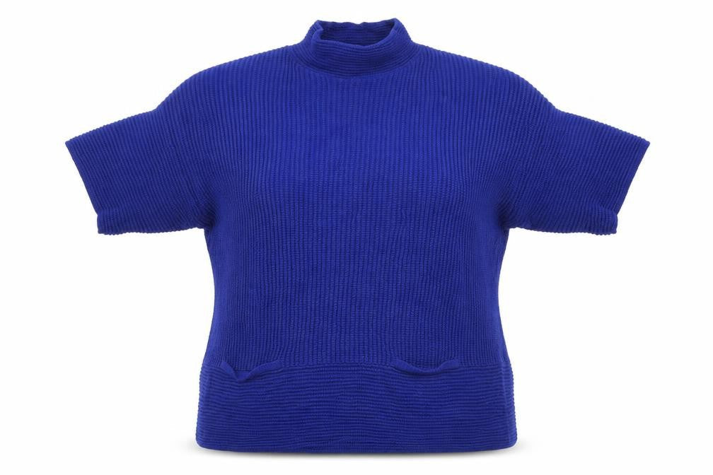 TU Womens Blue Mock Neck  Cotton Pullover Jumper Size 12