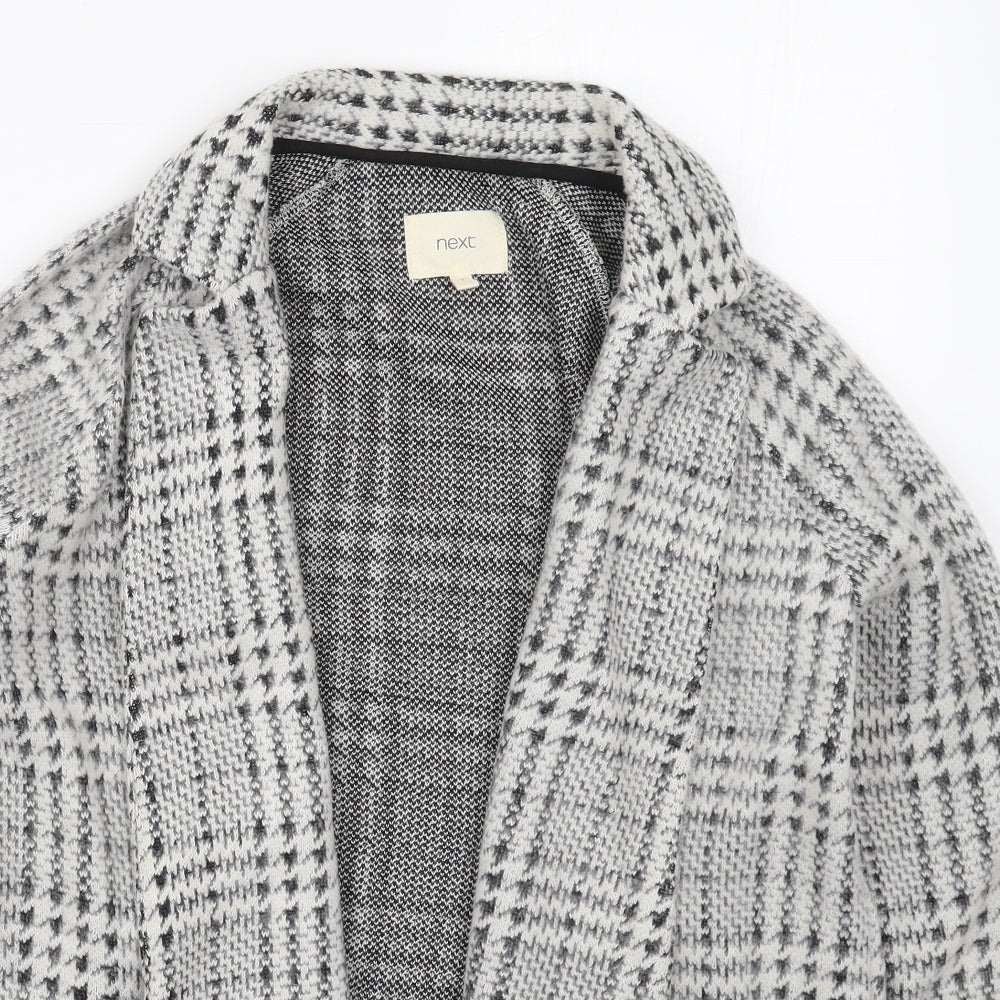 NEXT Womens Grey Check  Jacket Coatigan Size 8