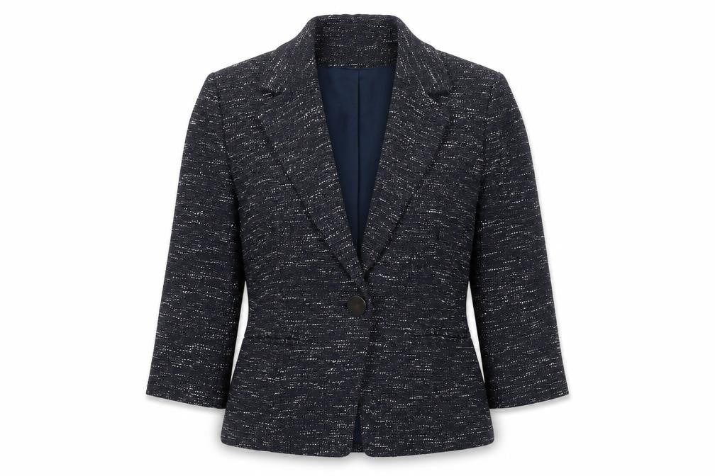 Alex & Co Womens Blue  Cotton Jacket Blazer Size 12