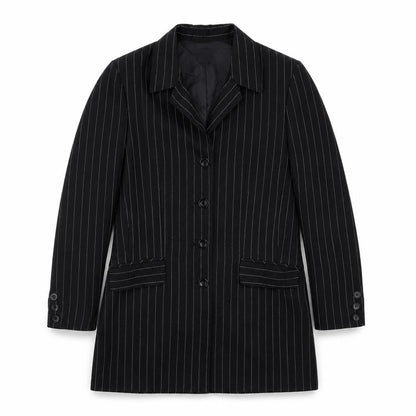 ELVI Womens Black Striped Polyester Jacket Suit Jacket Size 14