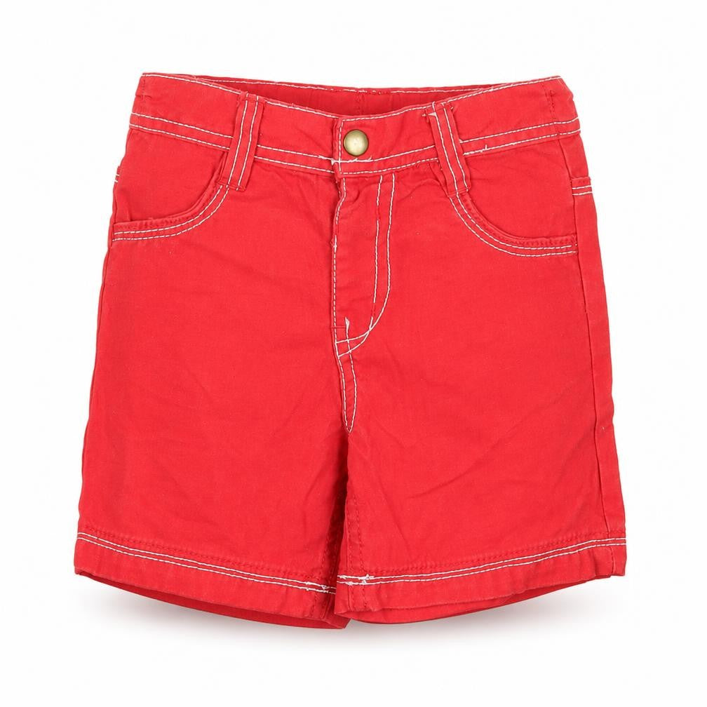 George Boys Red  Cotton Cropped Trousers Size 12-18 Months  Button