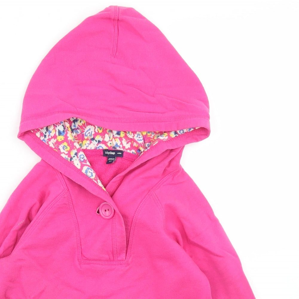 Gap Girls Pink  Polyester Pullover Hoodie Size 5 Years