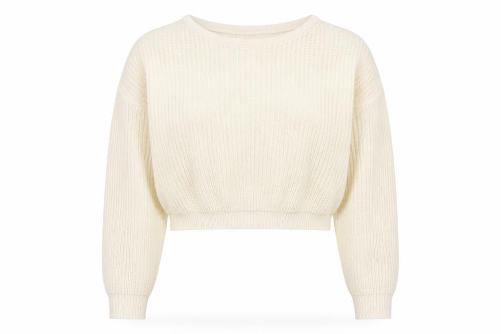 PRETTYLITTLETHING Womens White Round Neck  Acrylic Pullover Jumper Size S