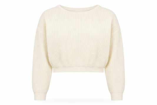PRETTYLITTLETHING Womens White Round Neck  Acrylic Pullover Jumper Size S