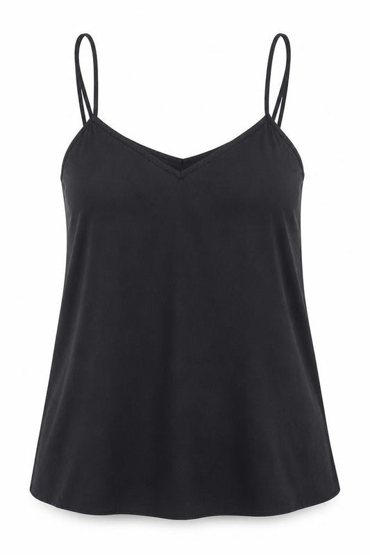 River Island Womens Black Animal Print Polyester Camisole Blouse Size 10 Round Neck
