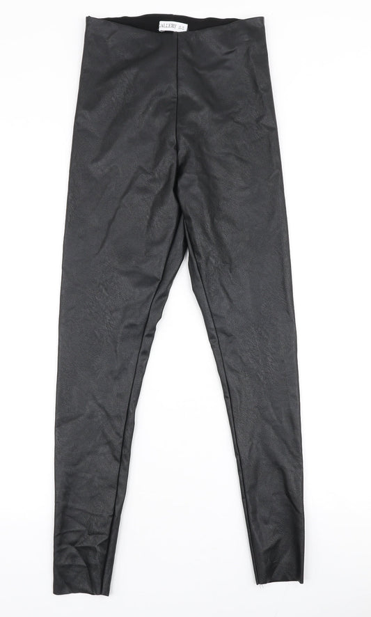 Gallery Womens Black  Polyester Dress Pants Trousers Size 10 L26 in Slim Zip