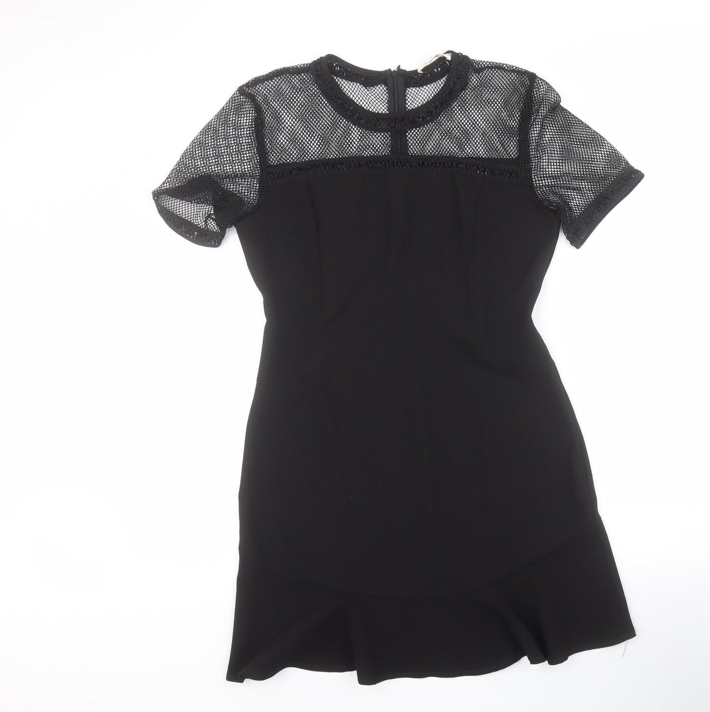 Just Addict Womens Black  Polyester A-Line  Size M  Round Neck Zip