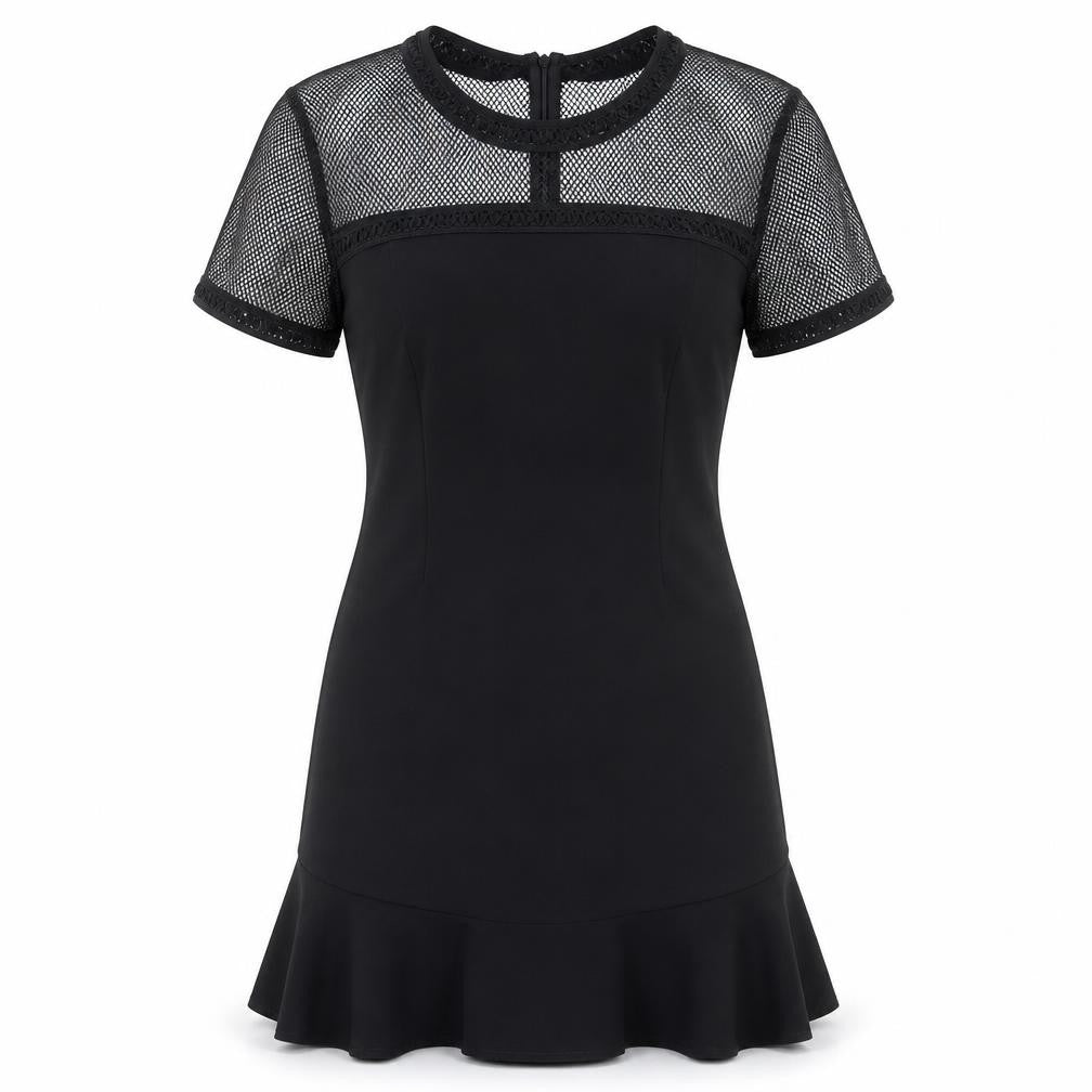 Just Addict Womens Black  Polyester A-Line  Size M  Round Neck Zip