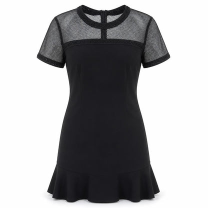 Just Addict Womens Black  Polyester A-Line  Size M  Round Neck Zip