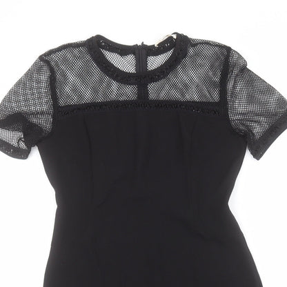 Just Addict Womens Black  Polyester A-Line  Size M  Round Neck Zip