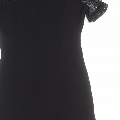 Just Addict Womens Black  Polyester A-Line  Size M  Round Neck Zip