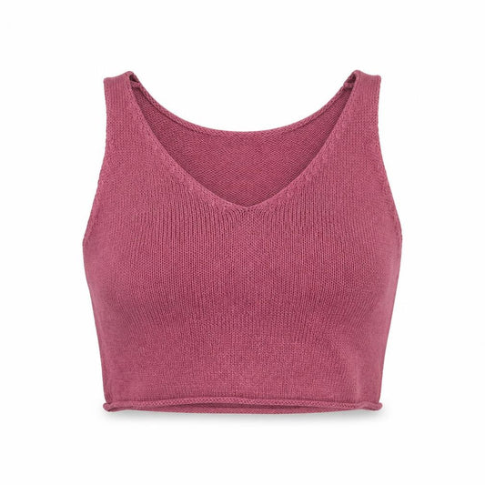 FOREVER 21 Womens Pink  Acrylic Cropped T-Shirt Size S Round Neck