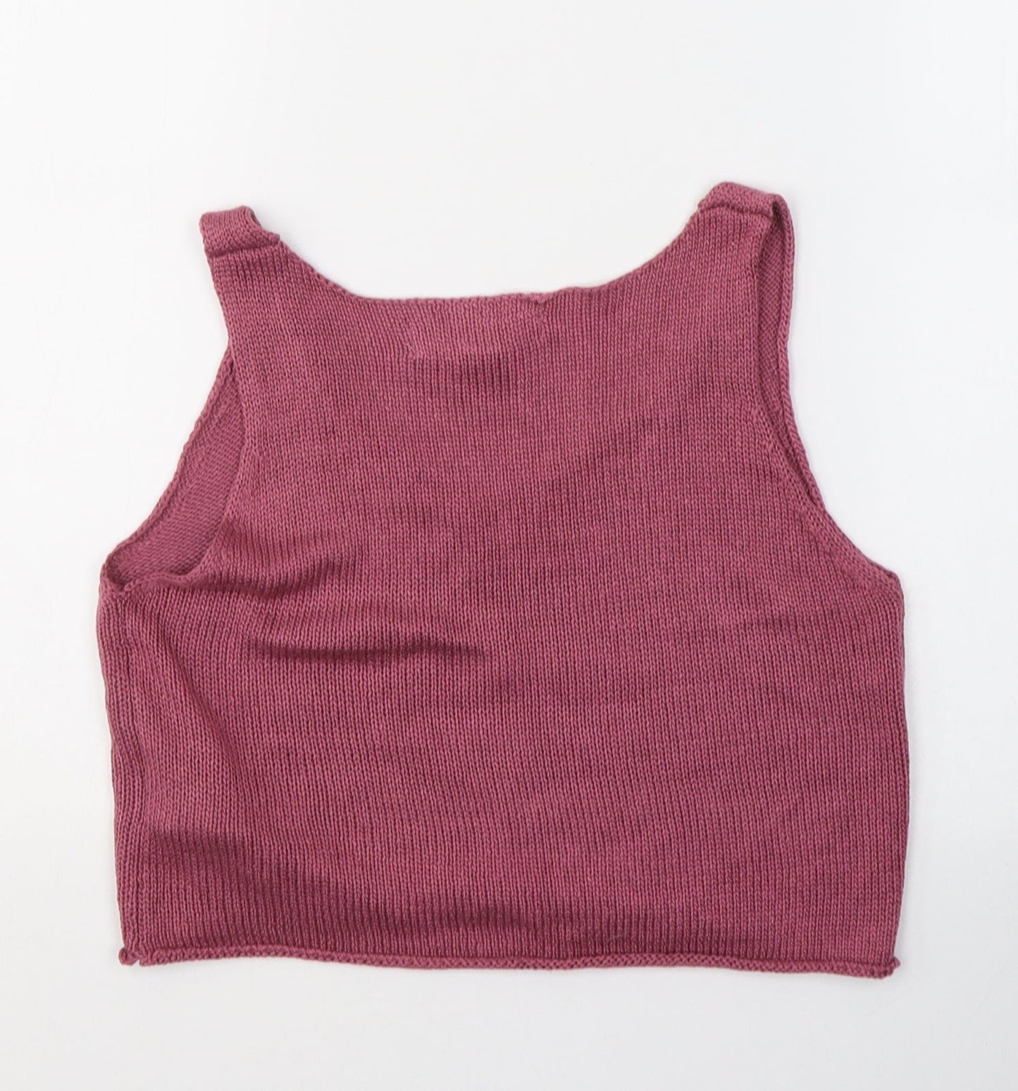 FOREVER 21 Womens Pink  Acrylic Cropped T-Shirt Size S Round Neck