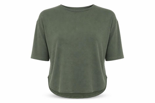 Primark# Womens Green  Polyester Jersey T-Shirt Size 10 Round Neck