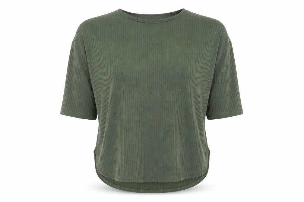 Primark# Womens Green  Polyester Jersey T-Shirt Size 10 Round Neck