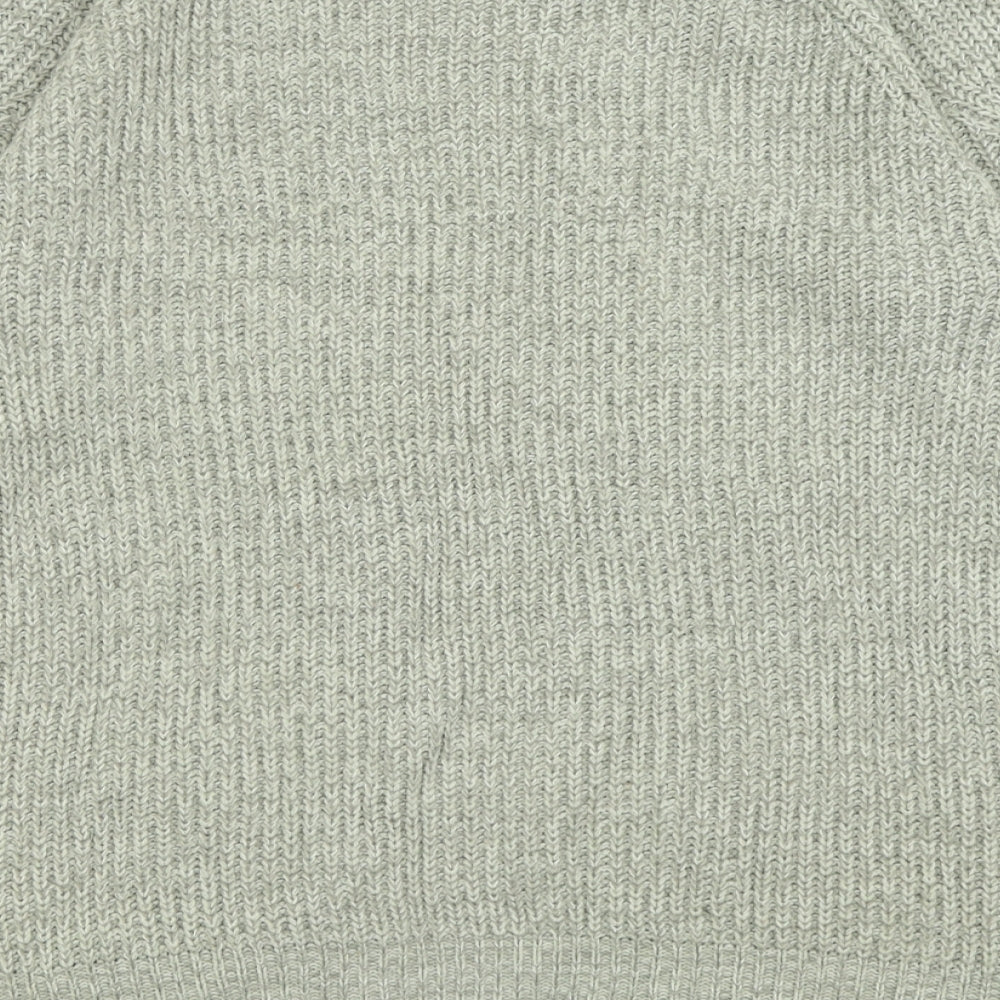 Papaya Womens Grey V-Neck  Acrylic Cardigan Jumper Size M