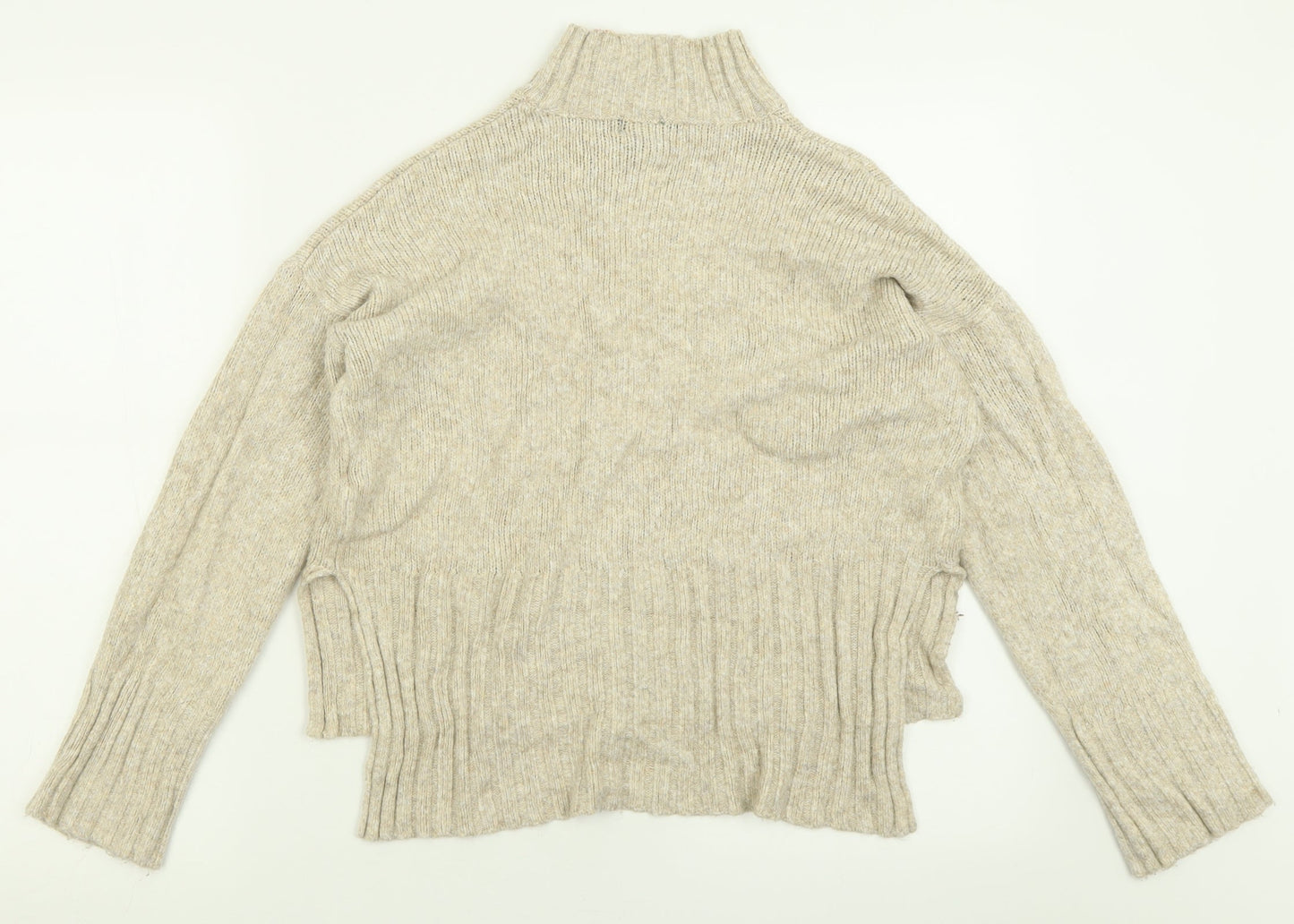 New Look Womens Beige High Neck  Acrylic Pullover Jumper Size S