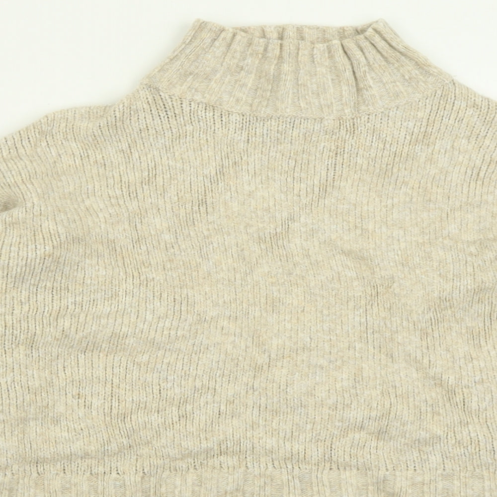 New Look Womens Beige High Neck  Acrylic Pullover Jumper Size S