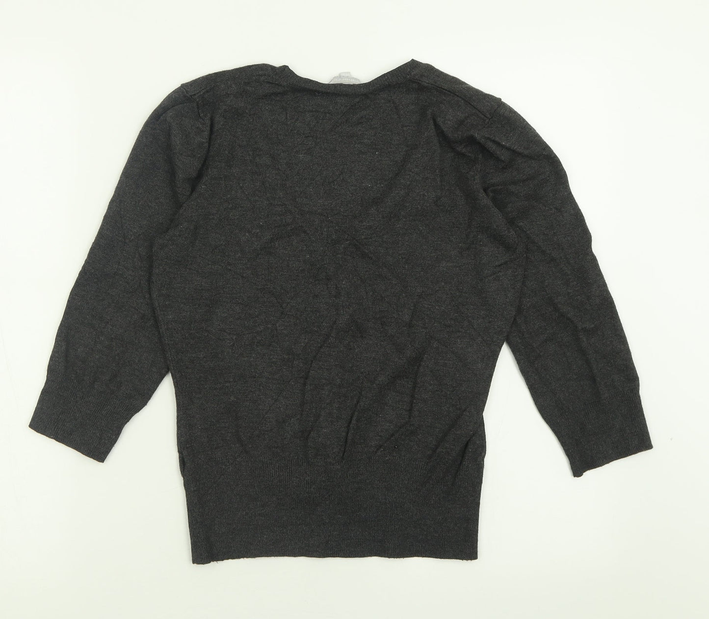 Red Herring Womens Grey V-Neck  Viscose Cardigan Jumper Size 10