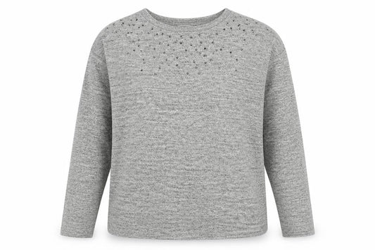 Tu Womens Grey Crew Neck  Polyester Pullover Jumper Size 8