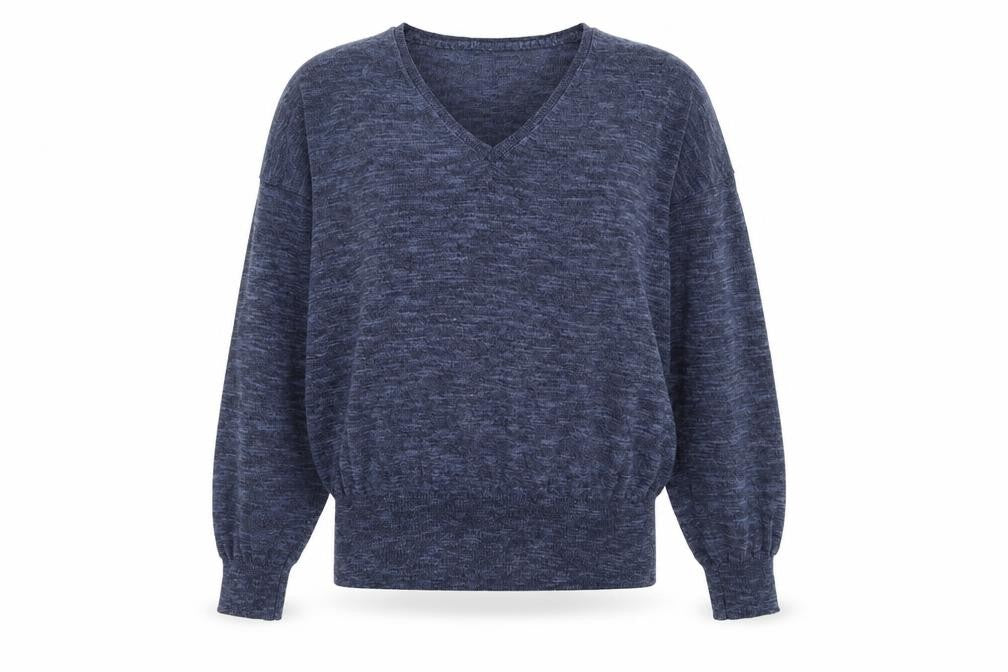 Woolworths Womens Blue V-Neck  Viscose Pullover Jumper Size S
