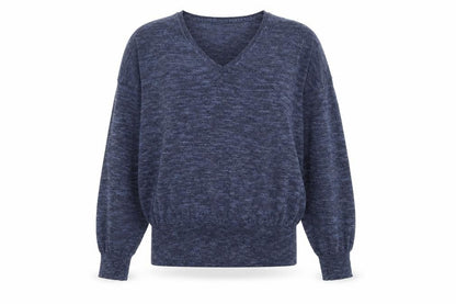 Woolworths Womens Blue V-Neck  Viscose Pullover Jumper Size S