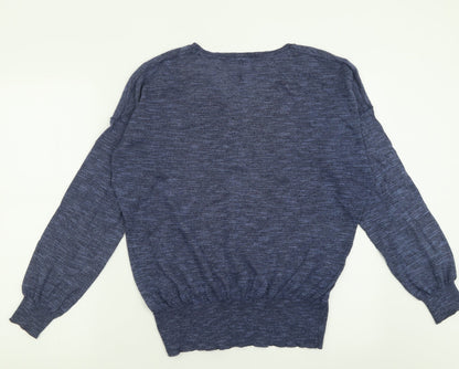 Woolworths Womens Blue V-Neck  Viscose Pullover Jumper Size S