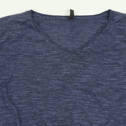 Woolworths Womens Blue V-Neck  Viscose Pullover Jumper Size S