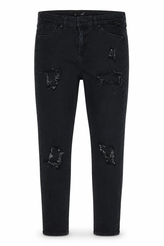 Topshop Womens Blue  Cotton Skinny Jeans Size 30 in L30 in Slim Zip