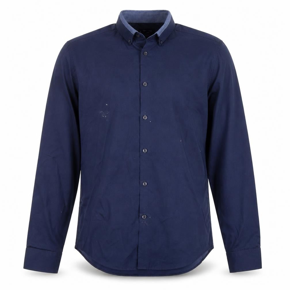 New Look Mens Blue  Polyester  Button-Up Size S Collared