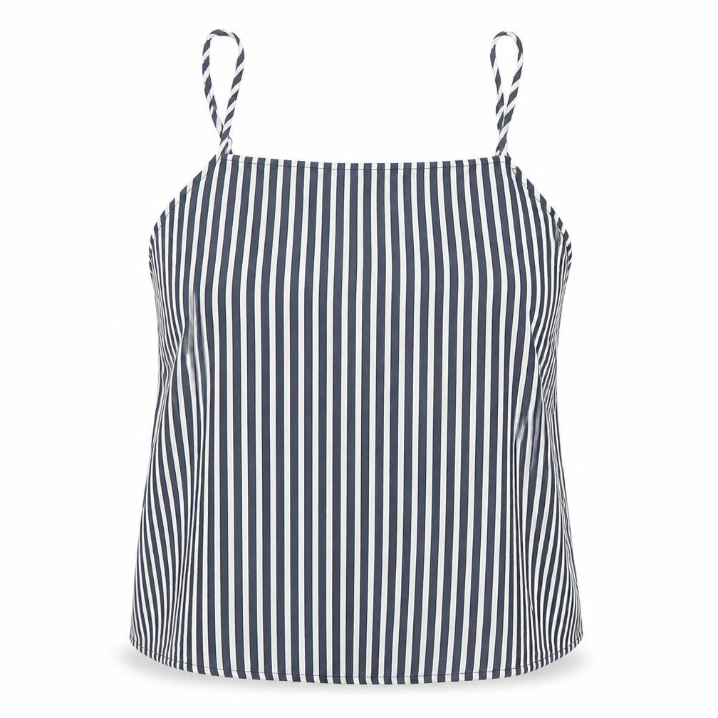 H&M Womens Multicoloured Striped Viscose Cropped Tank Size 10 Round Neck