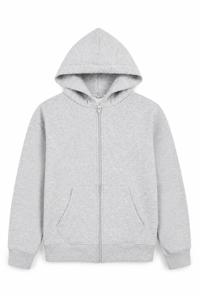 Preworn Girls Grey  Cotton Full Zip Hoodie Size S  Zip