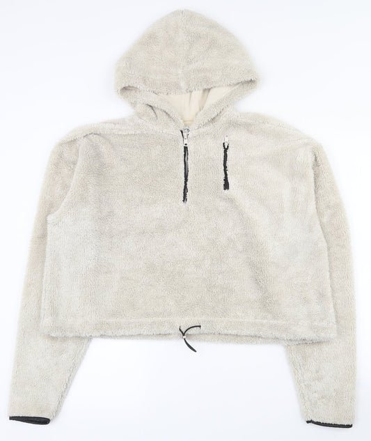 Topshop Womens Beige  Polyester Pullover Hoodie Size 10  Pullover