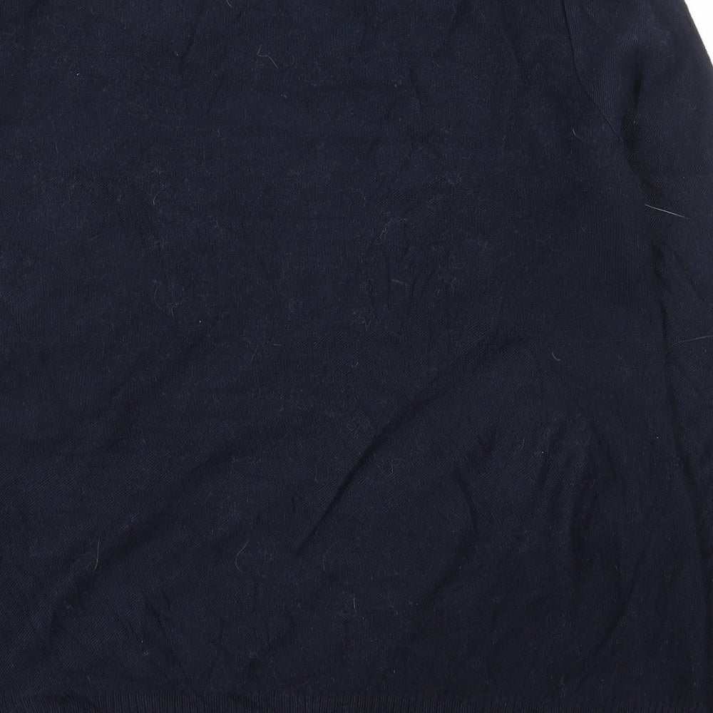 Nutmeg Womens Blue Round Neck  Acrylic Pullover Jumper Size 12