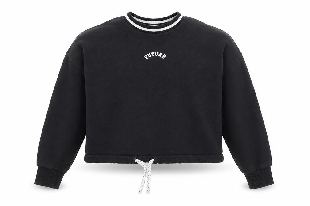 Marks & Spencer Girls Black  Cotton Pullover Sweatshirt Size 7-8 Years