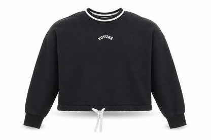 Marks & Spencer Girls Black  Cotton Pullover Sweatshirt Size 7-8 Years